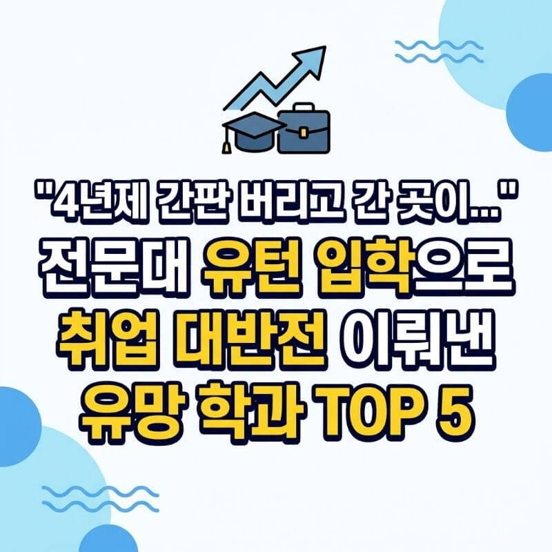 4년제 간판 버리고 간 곳이… 전문대 유턴 입학으로 취업 대반전 이뤄낸 유망 학과 TOP 5