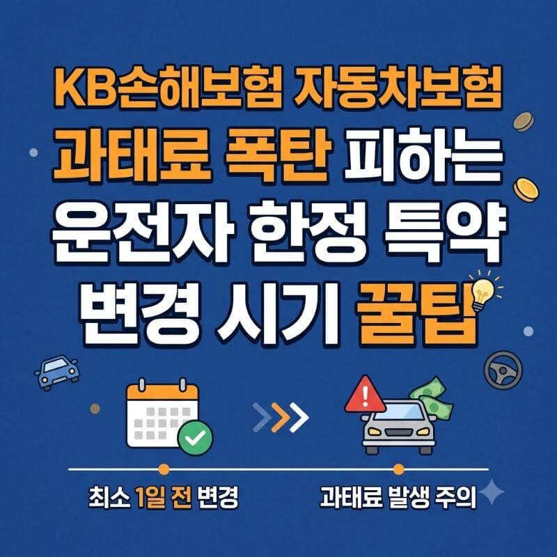 KB손해보험 자동차보험 운전자 한정 특약 변경할 때 과태료 폭탄 안 맞는 변경 시기 꿀팁