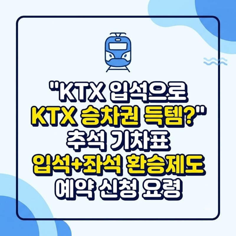 KTX 입석으로 KTX 승차권 득템 추석 기차표 입석+좌석 환승제도 예약 신청 요령