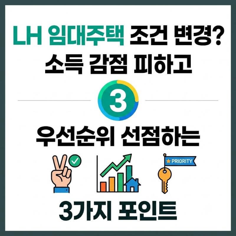 LH 임대주택 조건 변경 소득 감점 피하고 우선순위 선점하는 3가지 포인트