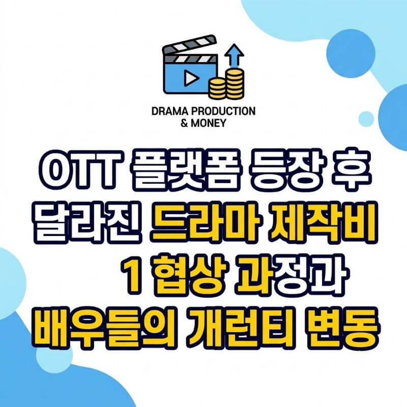 OTT 플랫폼 등장 후 달라진 드라마 제작비 협상 과정과 배우들의 개런티 변동