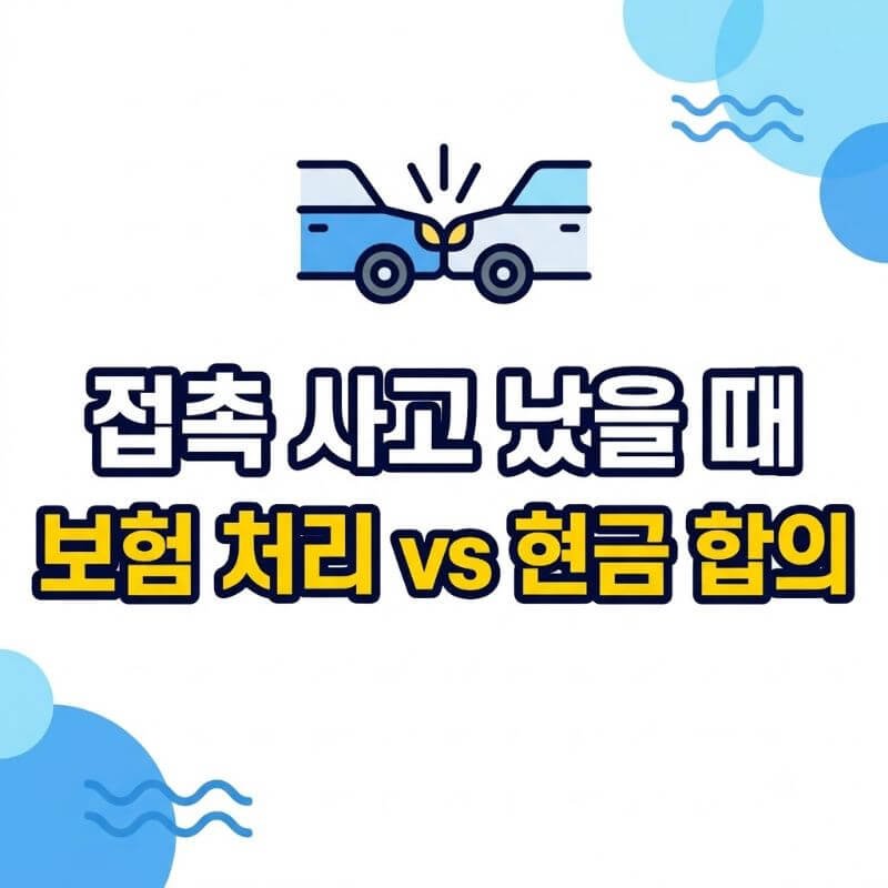 가벼운 접촉 사고 났을 때 보험 처리하면 할증 폭탄 현금 합의가 무조건 유리한 명확한 기준