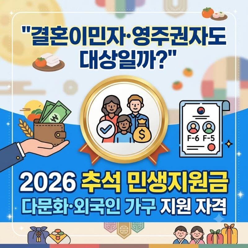 결혼이민자·영주권자도 대상일까 2026 추석 민생지원금 다문화·외국인 가구 지원 자격