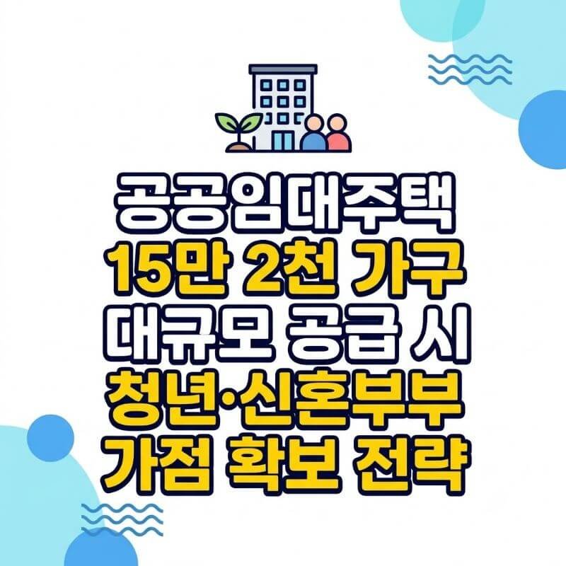 공공임대주택 15만 2천 가구 대규모 공급 시 청년·신혼부부 가점 확보 전략