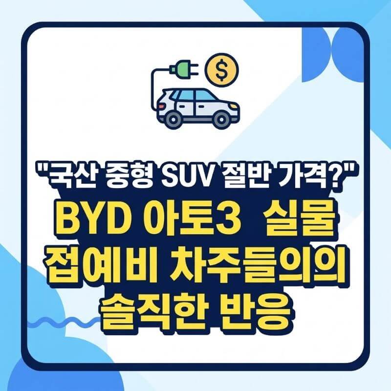 국산 중형 SUV 절반 가격 BYD 아토3 실물 접한 예비 차주들의 솔직한 반응