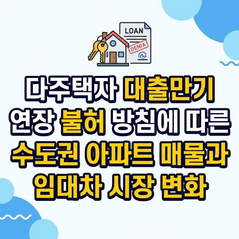 다주택자 대출만기 연장 불허 방침에 따른 수도권 아파트 매물과 임대차 시장 변화