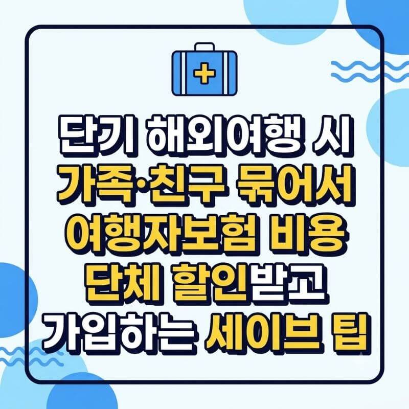 단기 해외여행 시 가족·친구 묶어서 여행자보험 비용 단체 할인받고 가입하는 세이브 팁