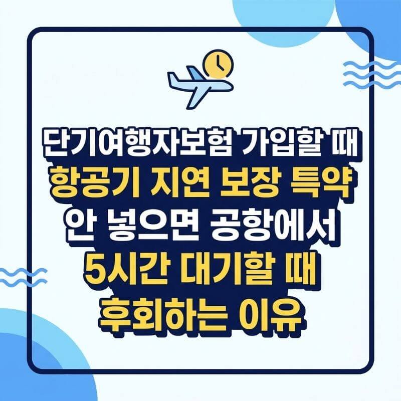 단기여행자보험 가입할 때 항공기 지연 보장 특약 안 넣으면 공항에서 5시간 대기할 때 후회하는 이유