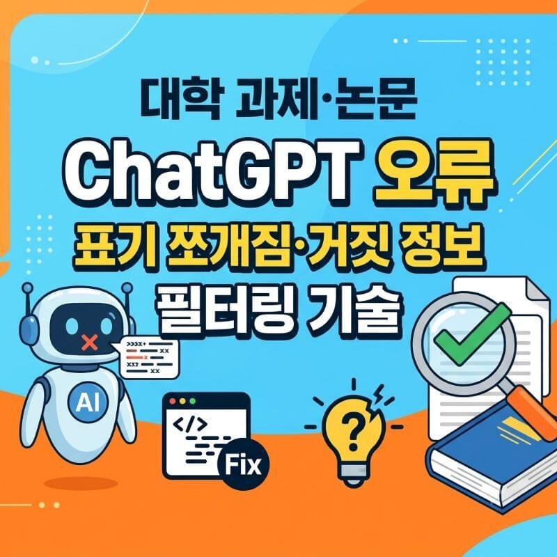 대학 과제 및 논문 작성 시 챗지피티 오류(표기 쪼개짐·거짓 정보) 필터링 기술