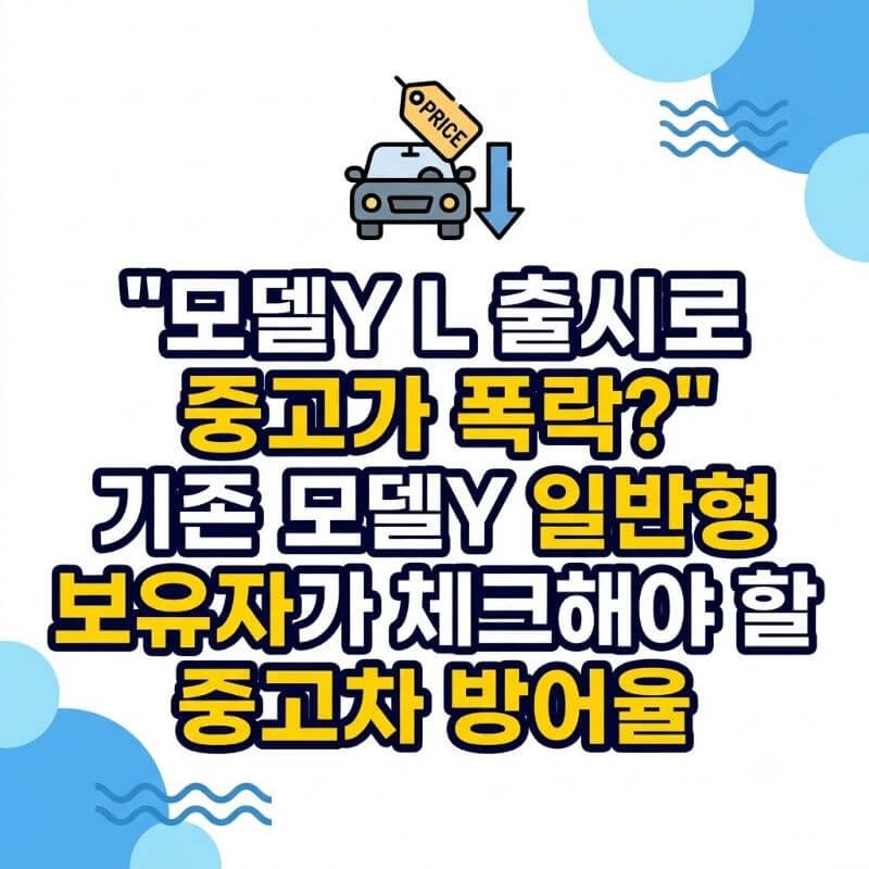 모델Y L 출시로 중고가 폭락 기존 모델Y 일반형 보유자가 체크해야 할 중고차 방어율