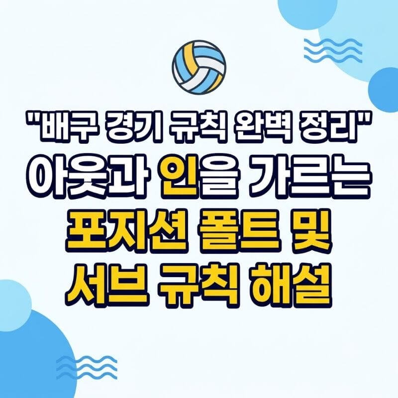 배구 경기 규칙 완벽 정리 아웃과 인을 가르는 포지션 폴트 및 서브 규칙 해설