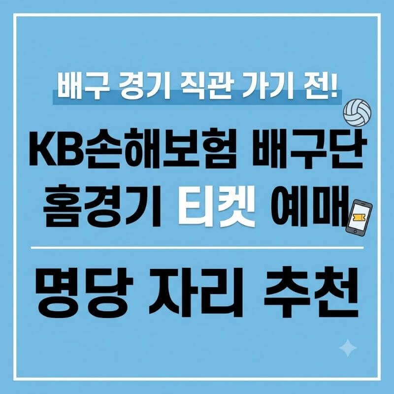 배구 경기 직관 가기 전! KB손해보험 배구단 홈경기 티켓 예매 및 명당 자리 추천