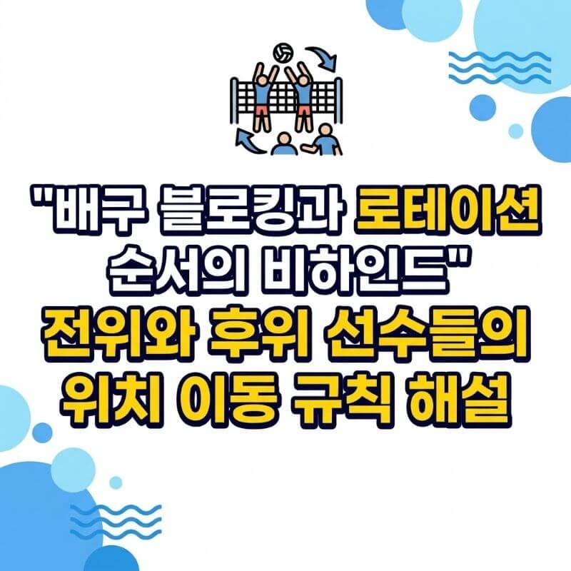 배구 블로킹과 로테이션 순서의 비하인드 전위와 후위 선수들의 위치 이동 규칙 해설