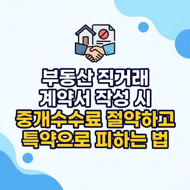 부동산 직거래 계약서 작성 시 중개수수료 절약하고 특약으로 피하는 법