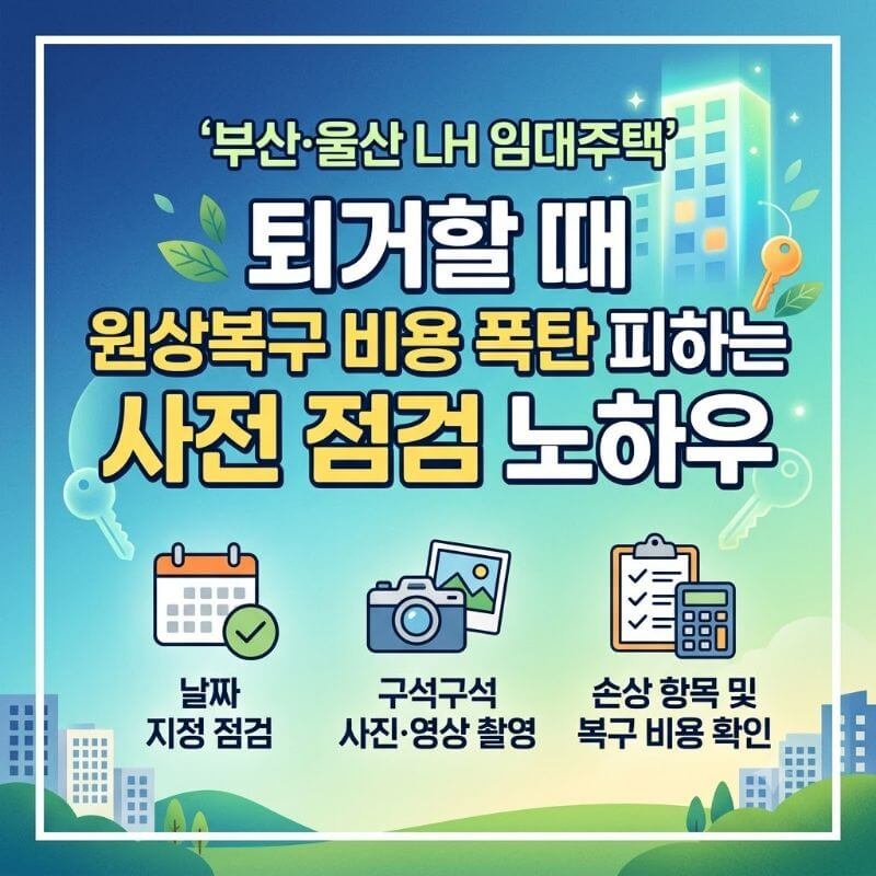 부산·울산 LH 임대주택 퇴거할 때 원상복구 비용 폭탄 피하는 사전 점검 노하우