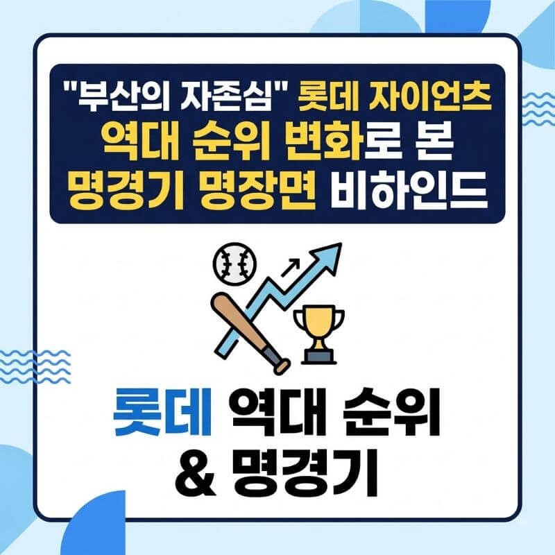 부산의 자존심 롯데 자이언츠 역대 순위 변화로 본 명경기 명장면 비하인드