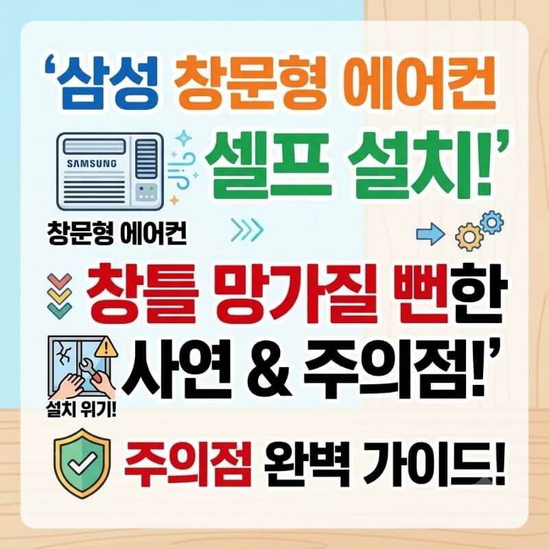 삼성 창문형 에어컨 셀프 설치 도전했다가 창틀 망가질 뻔한 사연과 주의점