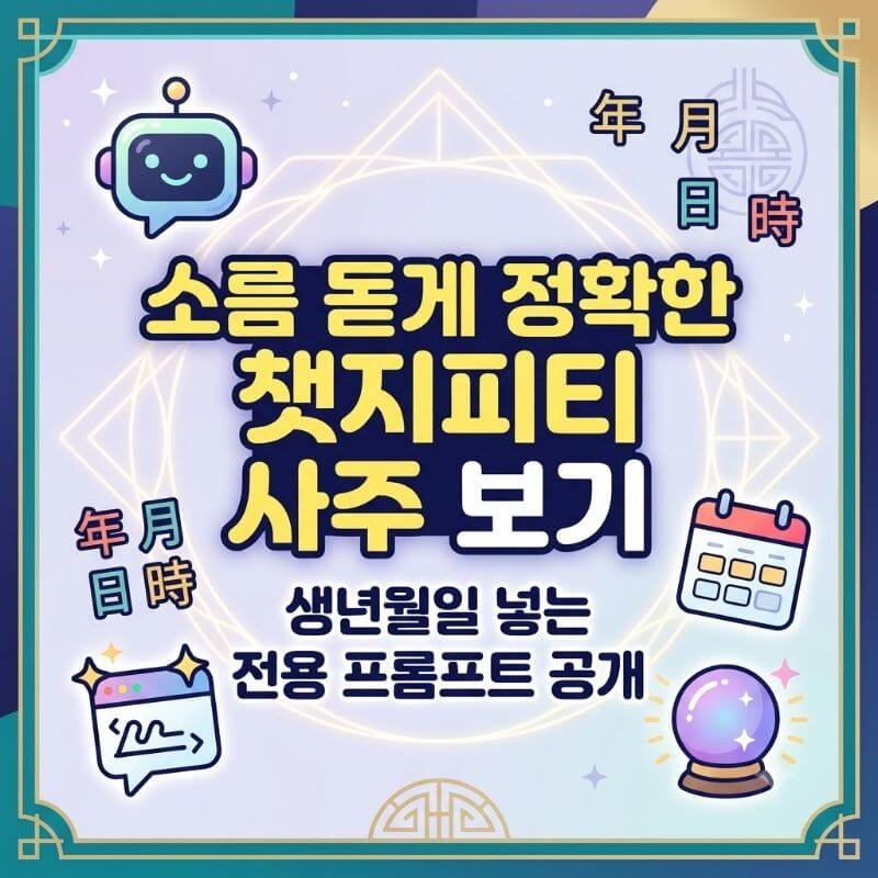 소름 돋게 정확한 챗지피티 사주 보기, 생년월일 넣는 전용 프롬프트 공개