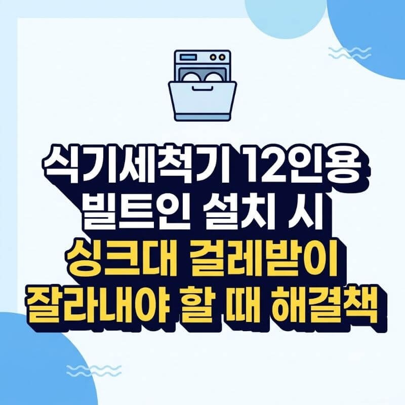 식기세척기12인용 빌트인 설치 시 싱크대 걸레받이 잘라내야 할 때 해결책