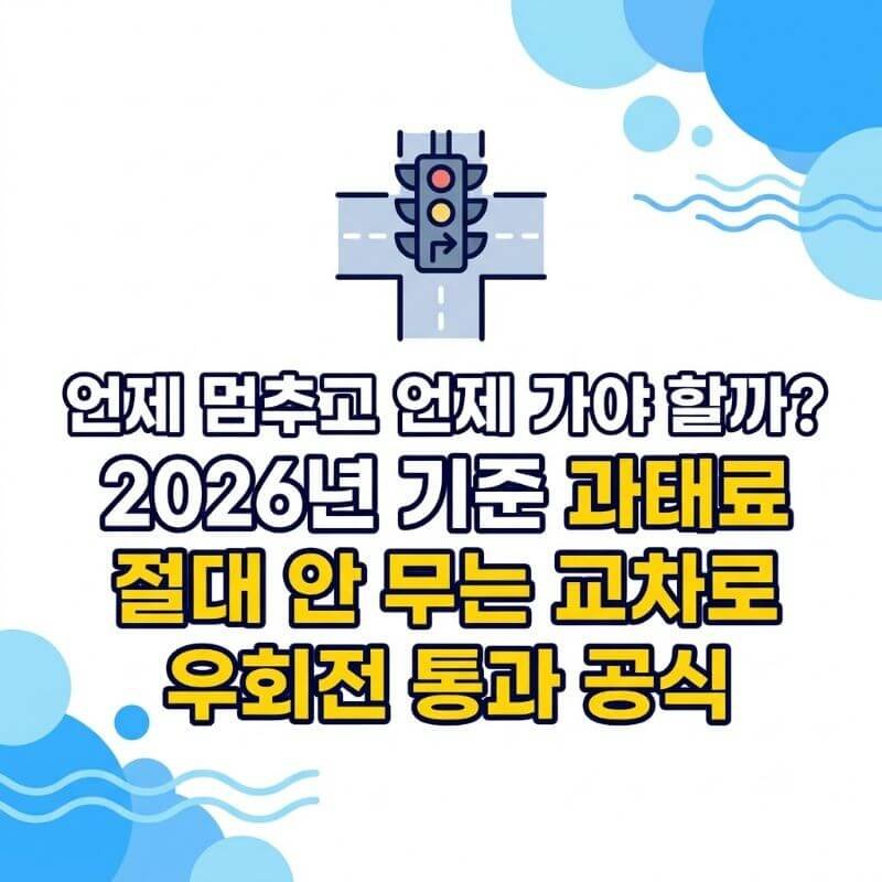 언제 멈추고 언제 가야 할까 2026년 기준 과태료 절대 안 무는 교차로 우회전 통과 공식
