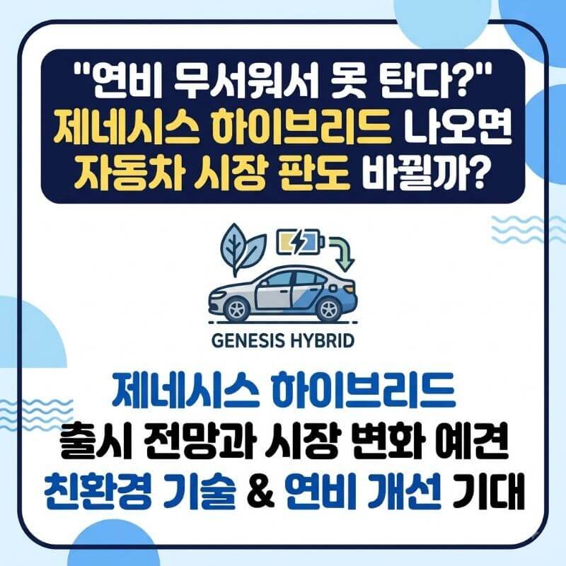 연비 무서워서 못 탄다 제네시스 하이브리드 나오면 자동차 시장 판도 바뀔까