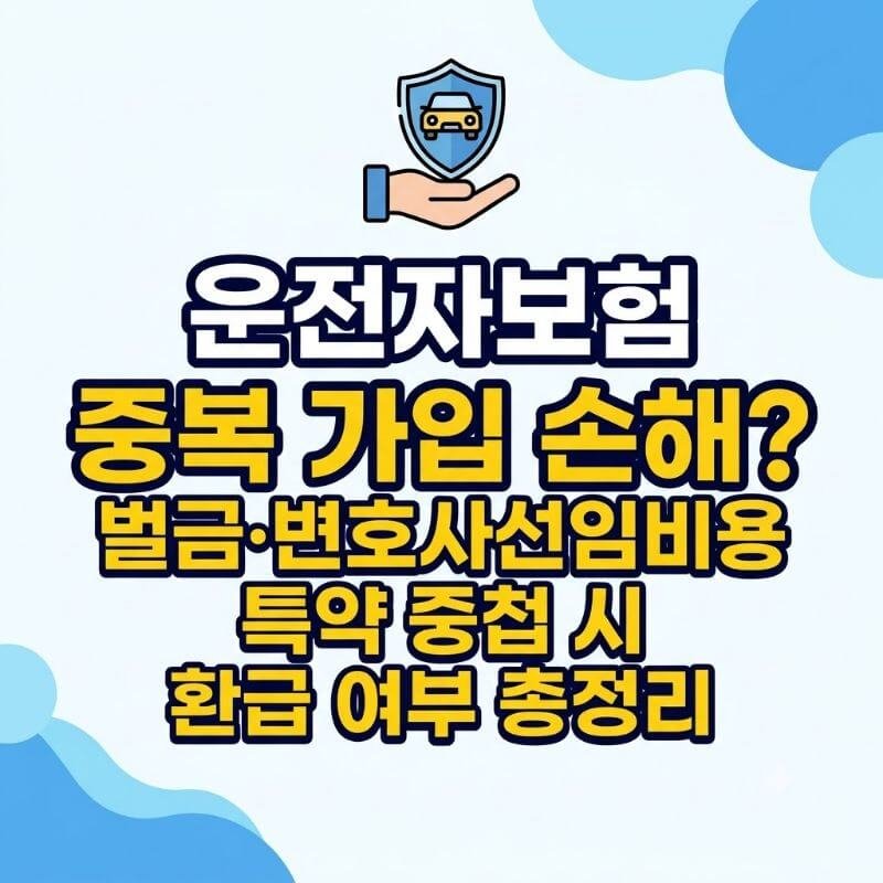 운전자보험 중복 가입 손해 벌금·변호사선임비용 특약 중첩 시 환급 여부 총정리