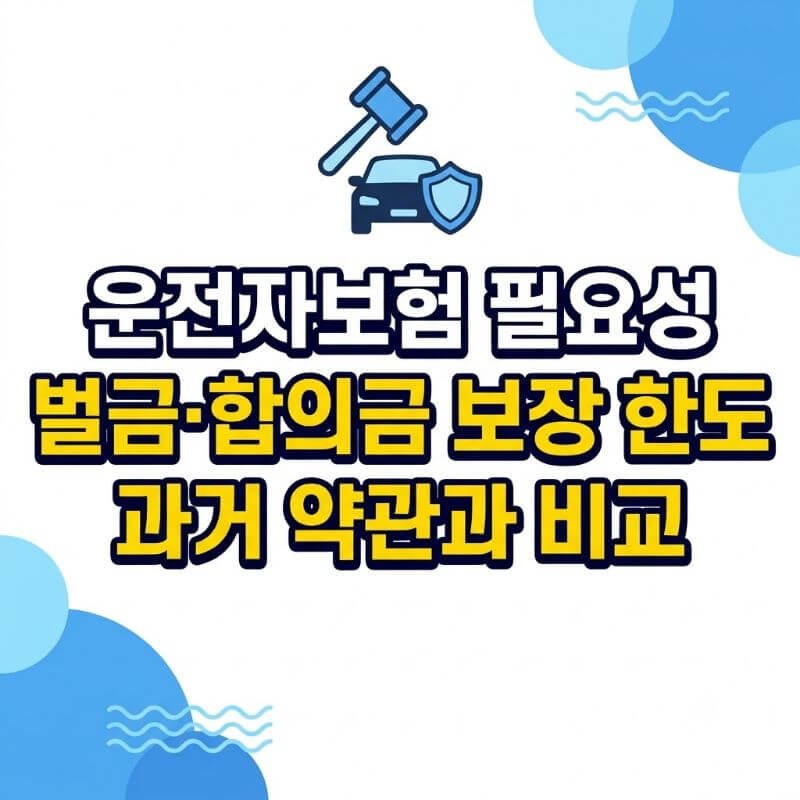 운전자보험 필요성 비교할 때 벌금·합의금 보장 한도 과거 약관과 비교해 봐야 하는 이유