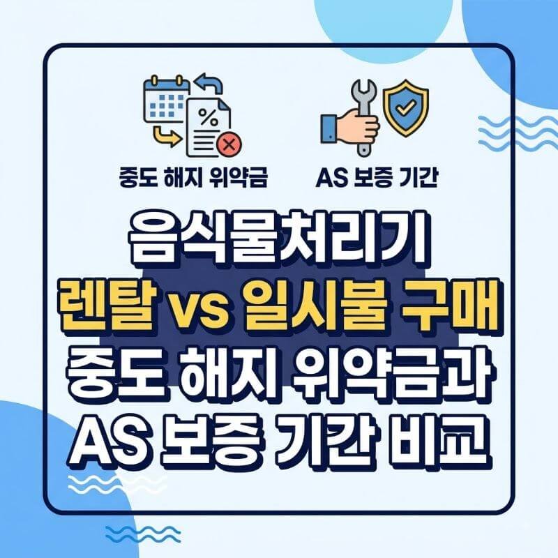 음식물처리기렌탈 vs 일시불 구매, 중도 해지 위약금과 AS 보증 기간 비교