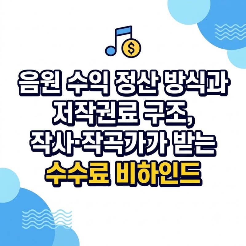 음원 수익 정산 방식과 저작권료 구조, 작사·작곡가가 받는 수수료 비하인드