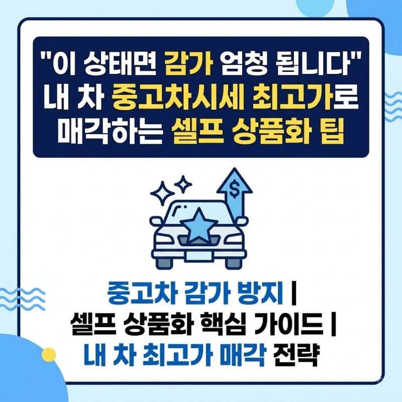 이 상태면 감가 엄청 됩니다 내 차 중고차시세 최고가로 매각하는 셀프 상품화 팁