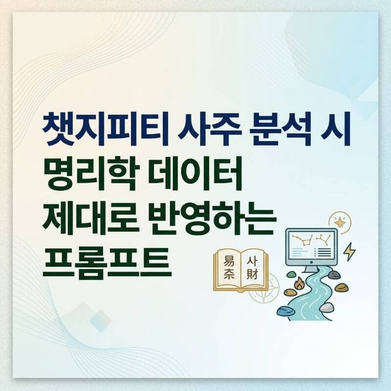 이게 진짜 사주라고 챗지피티 사주 분석 시 명리학 데이터 제대로 반영하는 프롬프트