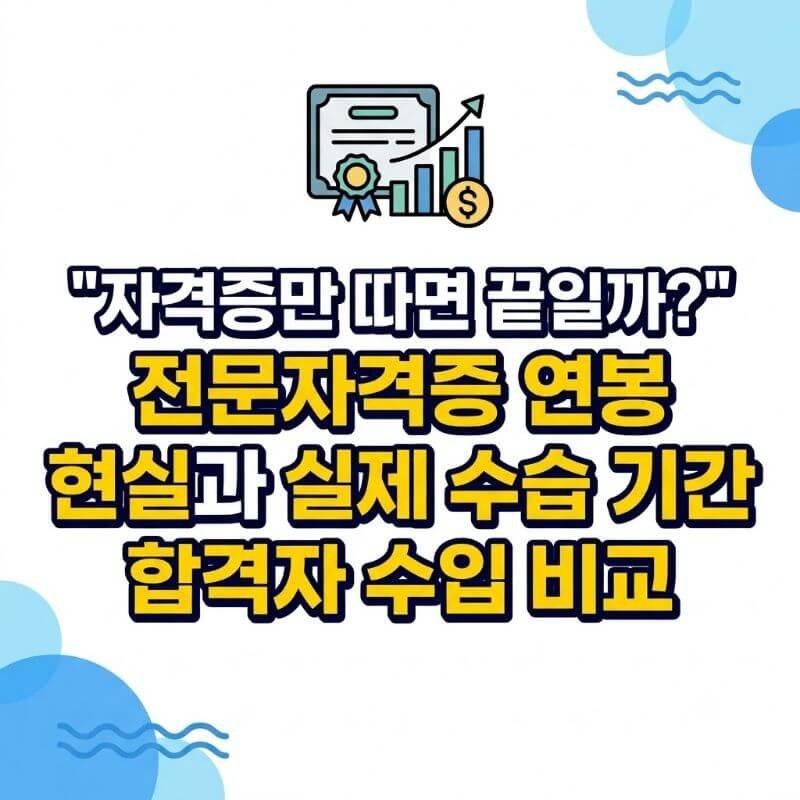 자격증만 따면 끝일까 전문자격증 연봉 현실과 실제 수습 기간 합격자 수입 비교