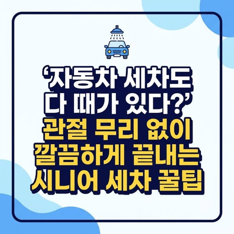 자동차 세차도 다 때가 있다 관절 무리 없이 깔끔하게 끝내는 시니어 세차 꿀팁