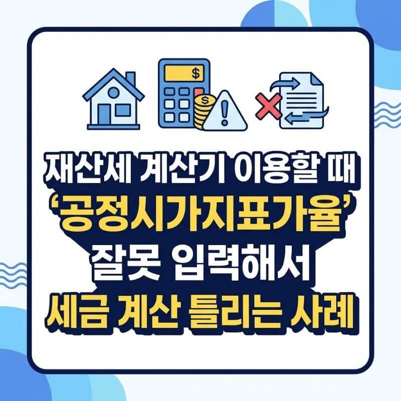 재산세 계산기 이용할 때 공정시가지표가율 잘못 입력해서 세금 계산 틀리는 사례
