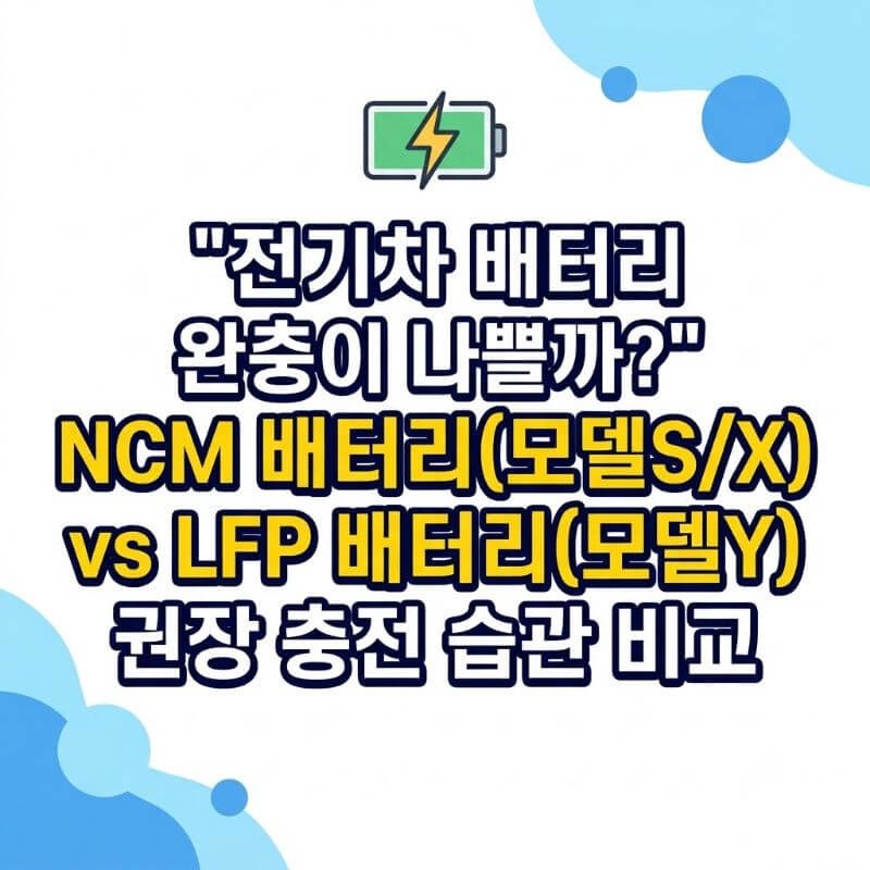 전기차 배터리 완충이 나쁠까 NCM 배터리(모델SX) vs LFP 배터리(모델Y) 권장 충전 습관 비교