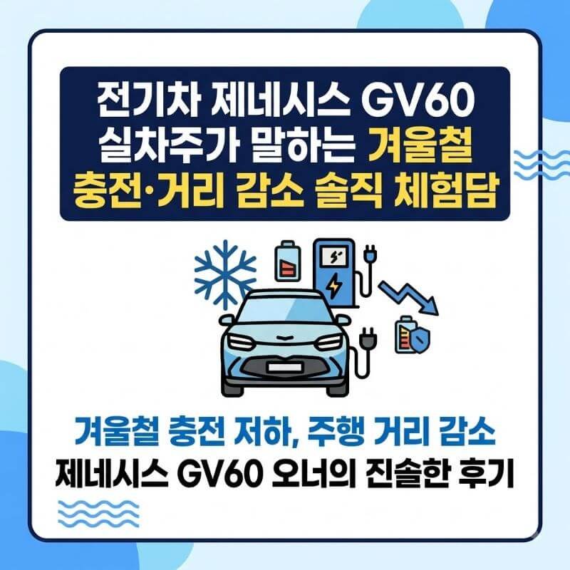 전기차 제네시스 GV60 실차주가 말하는 겨울철 충전·거리 감소 솔직 체험담