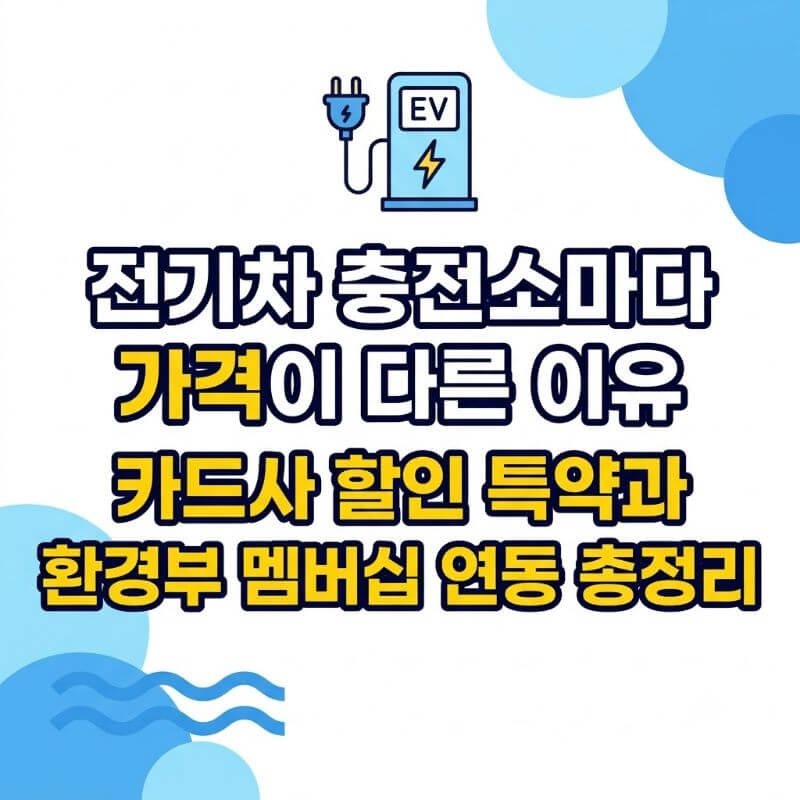 전기차 충전소마다 가격이 다른 이유 카드사 할인 특약과 환경부 멤버십 연동 총정리