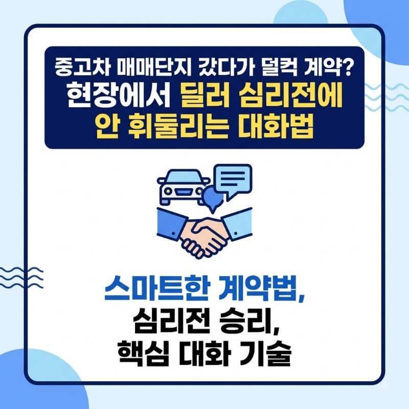 중고차 매매단지 갔다가 덜컥 계약 현장에서 딜러 심리전에 안 휘둘리는 대화법
