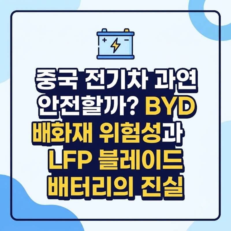 중국 전기차 과연 안전할까 BYD 배터리 화재 위험성과 LFP 블레이드 배터리의 진실