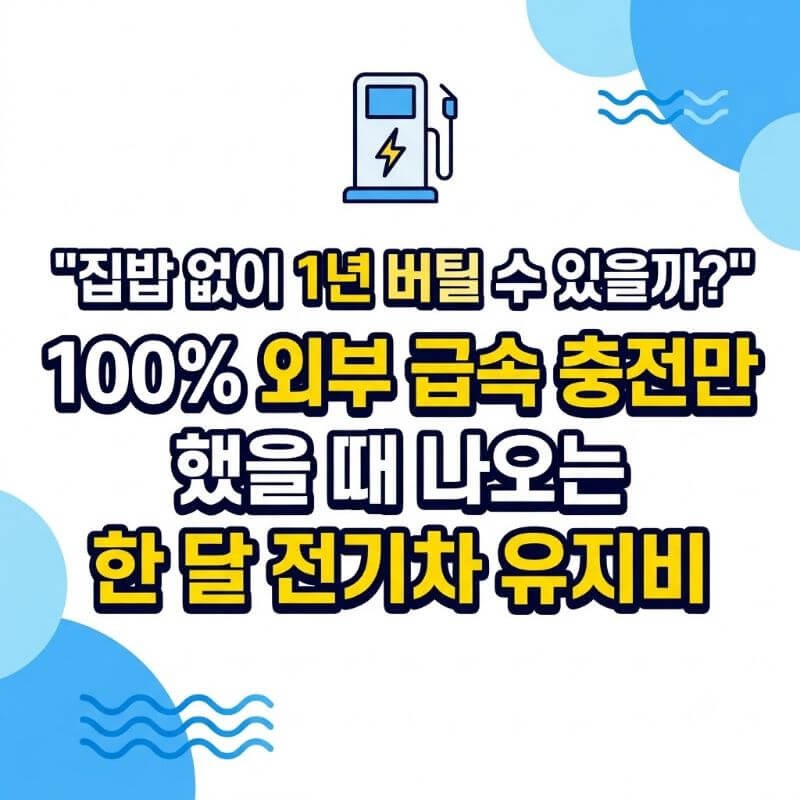 집밥 없이 1년 버틸 수 있을까 100% 외부 급속 충전만 했을 때 나오는 한 달 전기차 유지비