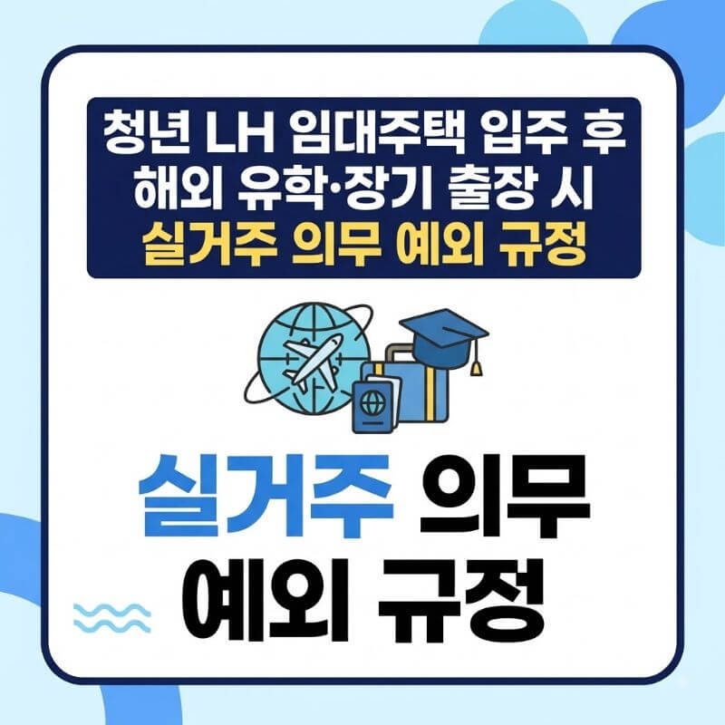 청년 LH 임대주택 입주 후 해외 유학·장기 출장 시 실거주 의무 예외 규정
