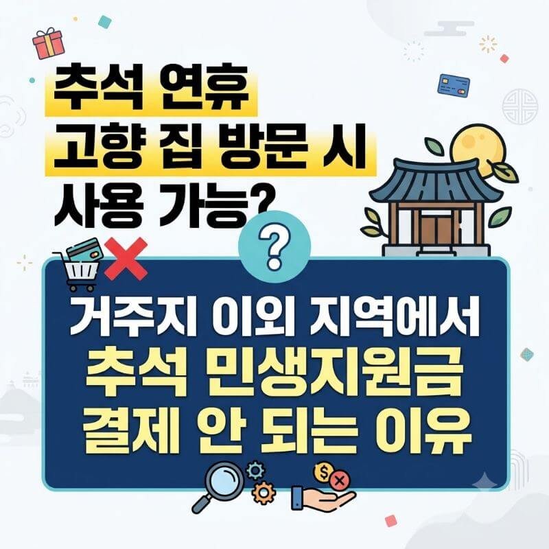 추석 연휴 고향 집 방문 시 사용 가능 거주지 이외 지역에서 추석 민생지원금 결제 안 되는 이유