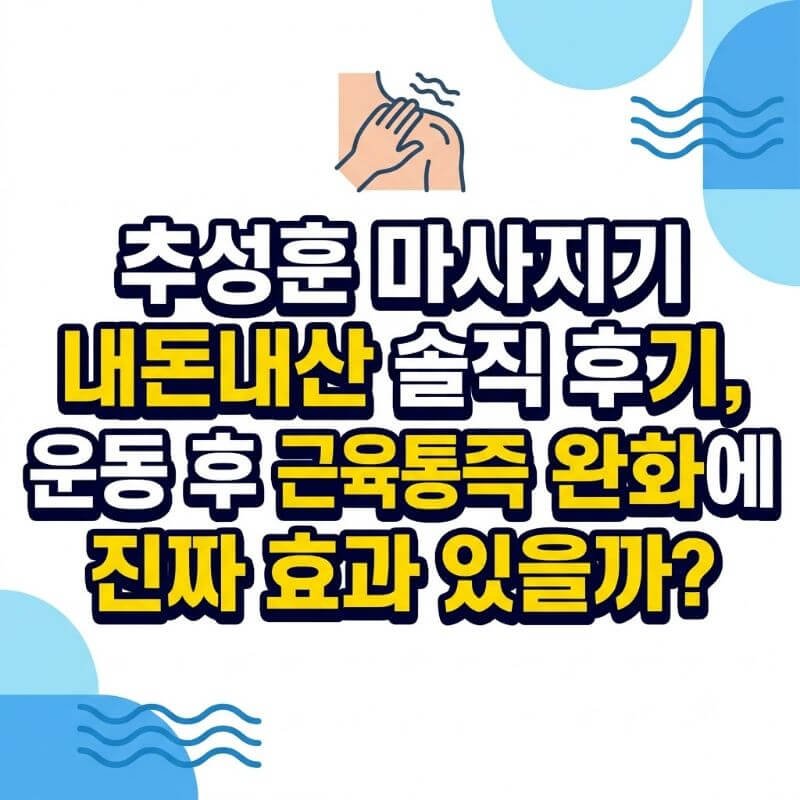 추성훈 마사지기 내돈내산 솔직 후기, 운동 후 근육 통증 완화에 진짜 효과 있을까