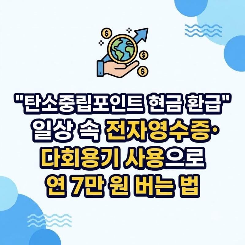 탄소중립포인트 현금 환급 일상 속 전자영수증·다회용기 사용으로 연 7만 원 버는 법