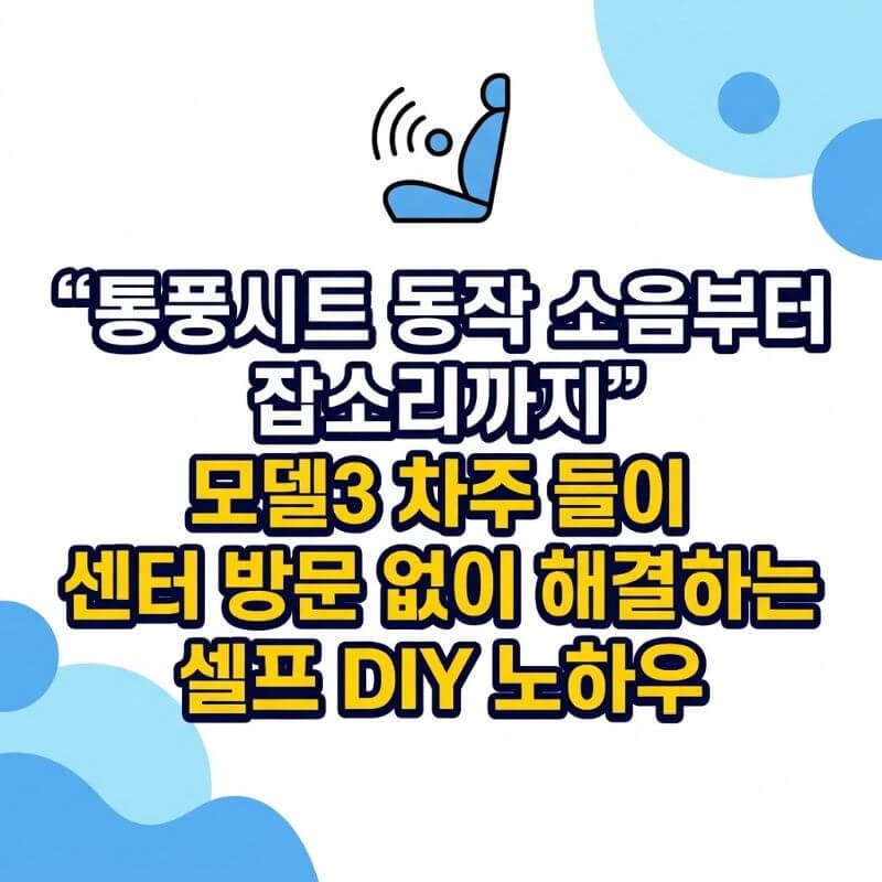 통풍시트 동작 소음부터 잡소리까지 모델3 차주들이 센터 방문 없이 해결하는 셀프 DIY 노하우