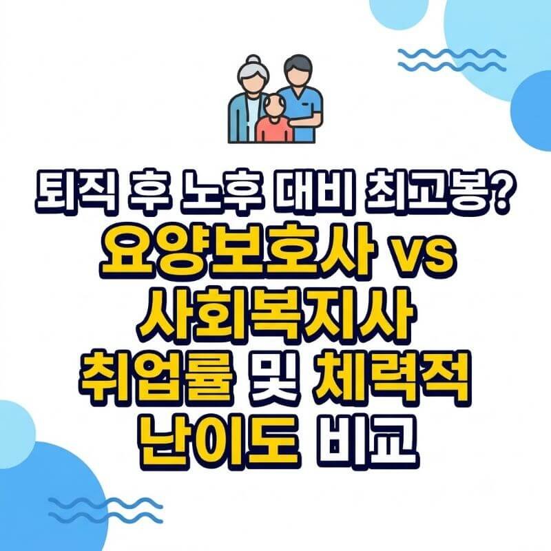 퇴직 후 노후 대비 최고봉 요양보호사 vs 사회복지사 취업률 및 체력적 난이도 비교