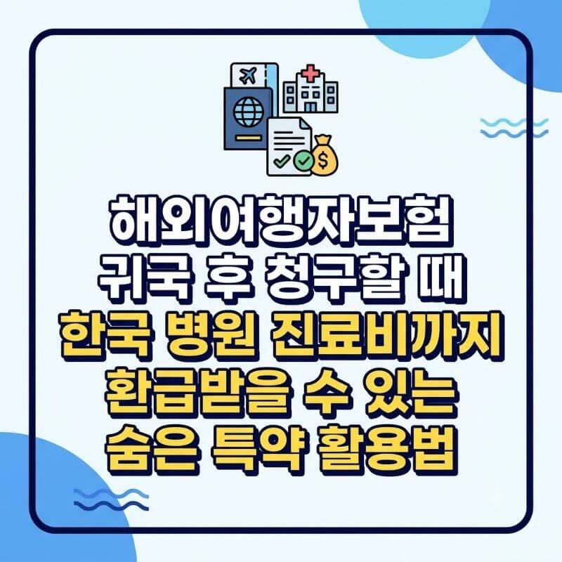 해외여행자보험 귀국 후 청구할 때 한국 병원 진료비까지 환급받을 수 있는 숨은 특약 활용법