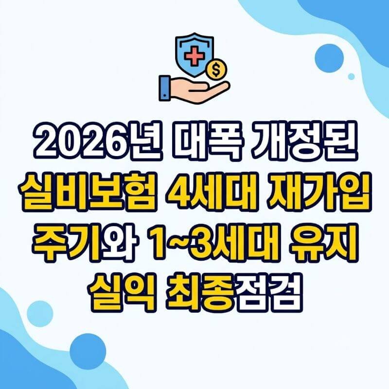 2026년 대폭 개정된 실비보험 4세대 재가입 주기와 1~3세대 유지 실익 최종 점검