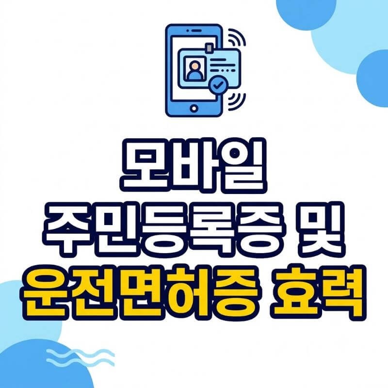 모바일 주민등록증 및 운전면허증 효력 주민센터·은행·공항에서 위조 판별 및 발급 수수료