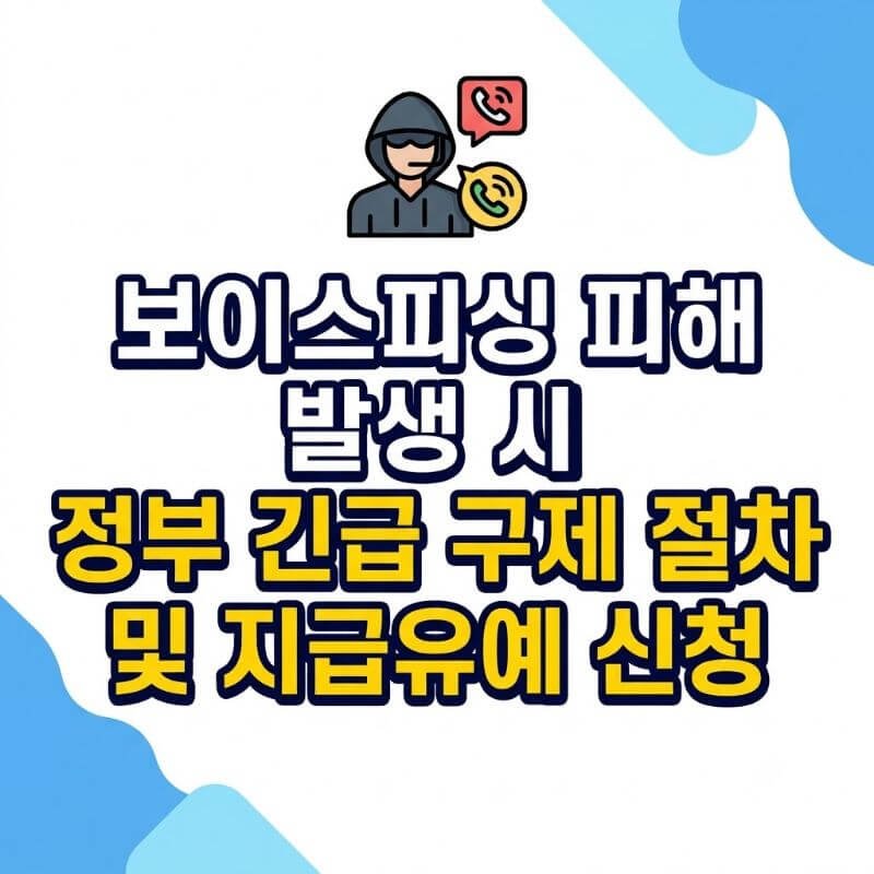 보이스피싱 피해 발생 시 정부 긴급 구제 절차 및 지급유예 신청